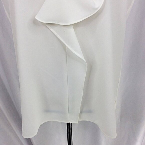 Tommy Hilfiger Camisole Tank Top Womens Size Large White Ruffle Sleeveless Sheer - Picture 6 of 9
